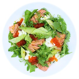 {{photo.Alt || photo.Description || 'Салат с "Лососем и страчателлой"'}}